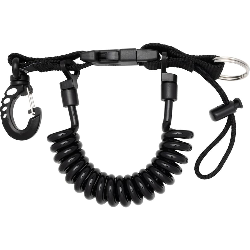 Cressi Coiled Lanyard with Split Ring and Snap