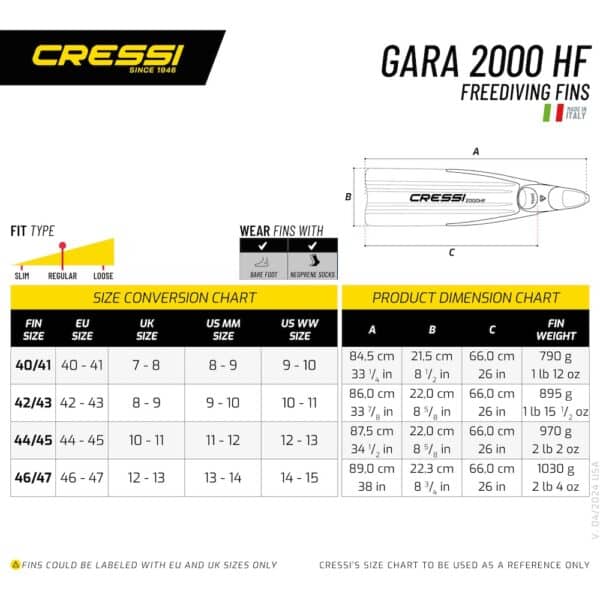 Cressi Gara 2000 HF Fins - Image 10