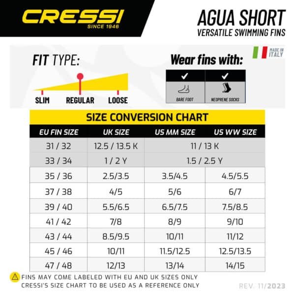Cressi Agua Short Fins (blue) - Image 2