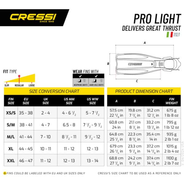 Cressi Pro Light Fins (blue) - Image 7