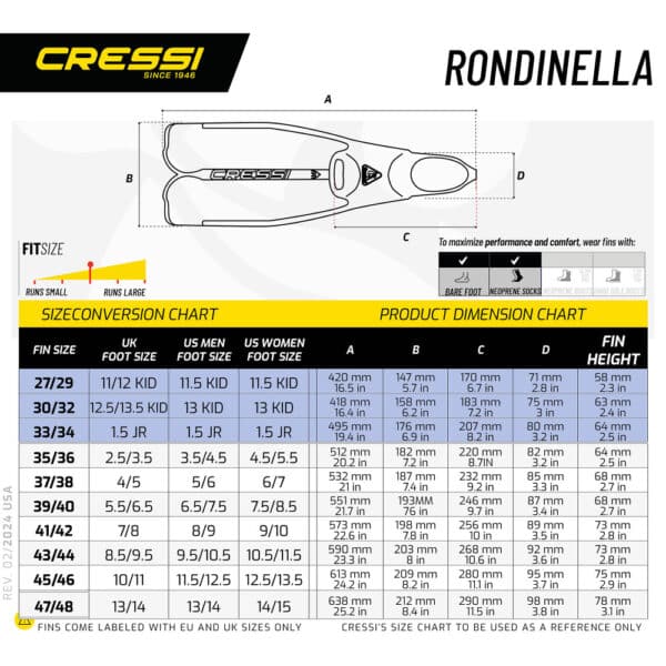 Cressi Rondinella Fins (blue) - Image 9