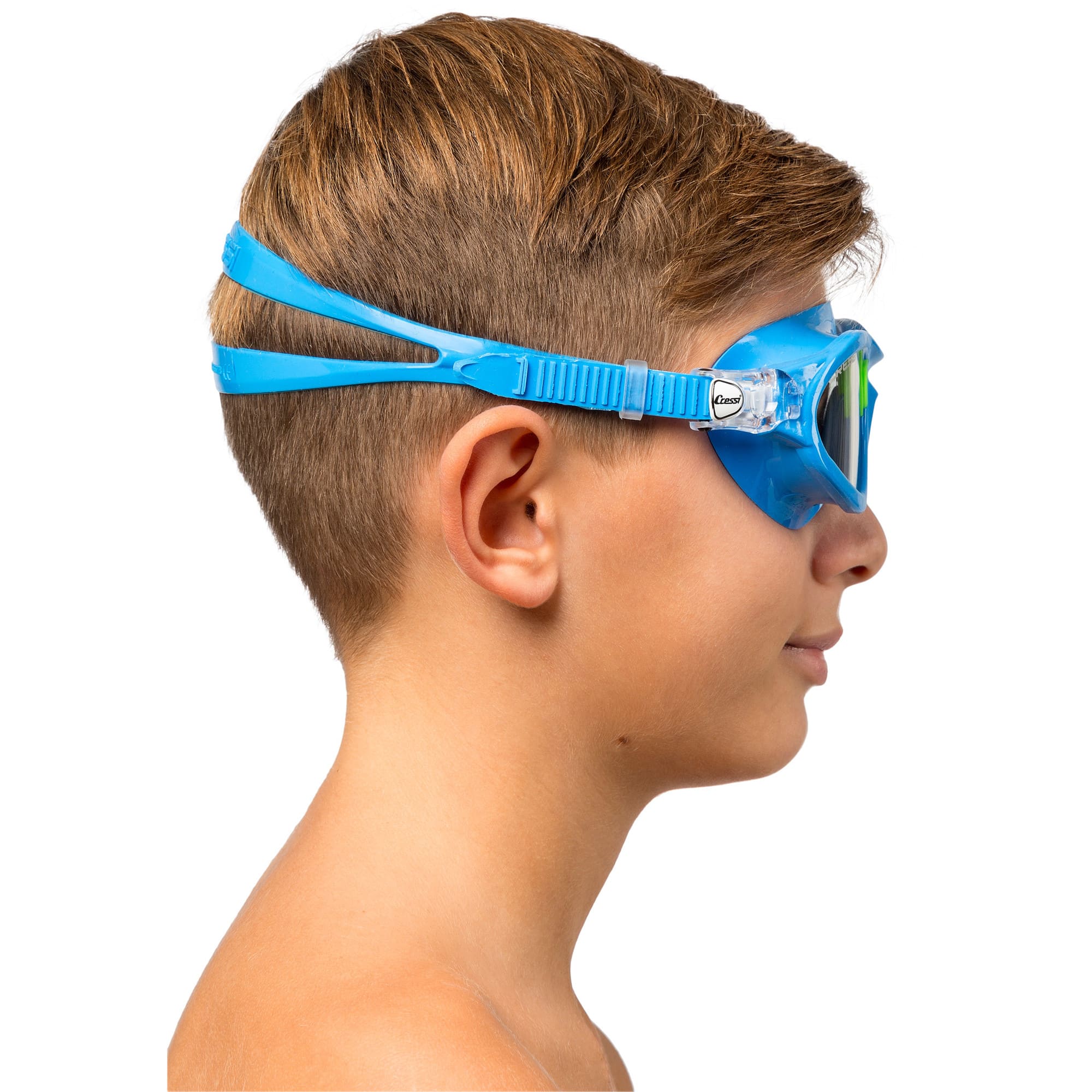 Cressi Mini Cobra Swim Goggles - Azure/Lime 2 Cressi Mini Cobra Swim Goggles - Azure/Lime - Image 2