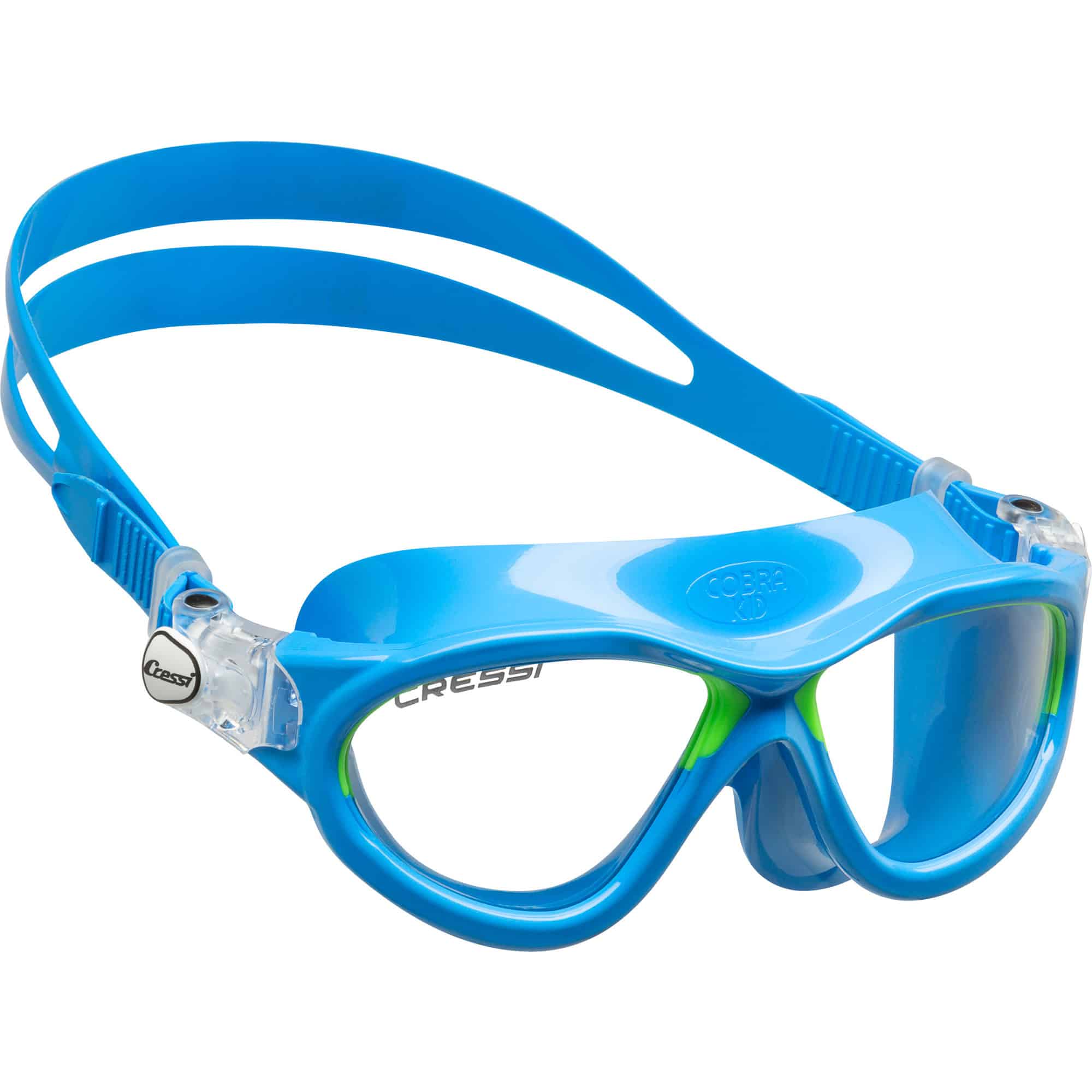 Cressi Mini Cobra Swim Goggles - Azure/Lime 3 Cressi Mini Cobra Swim Goggles - Azure/Lime - Image 3