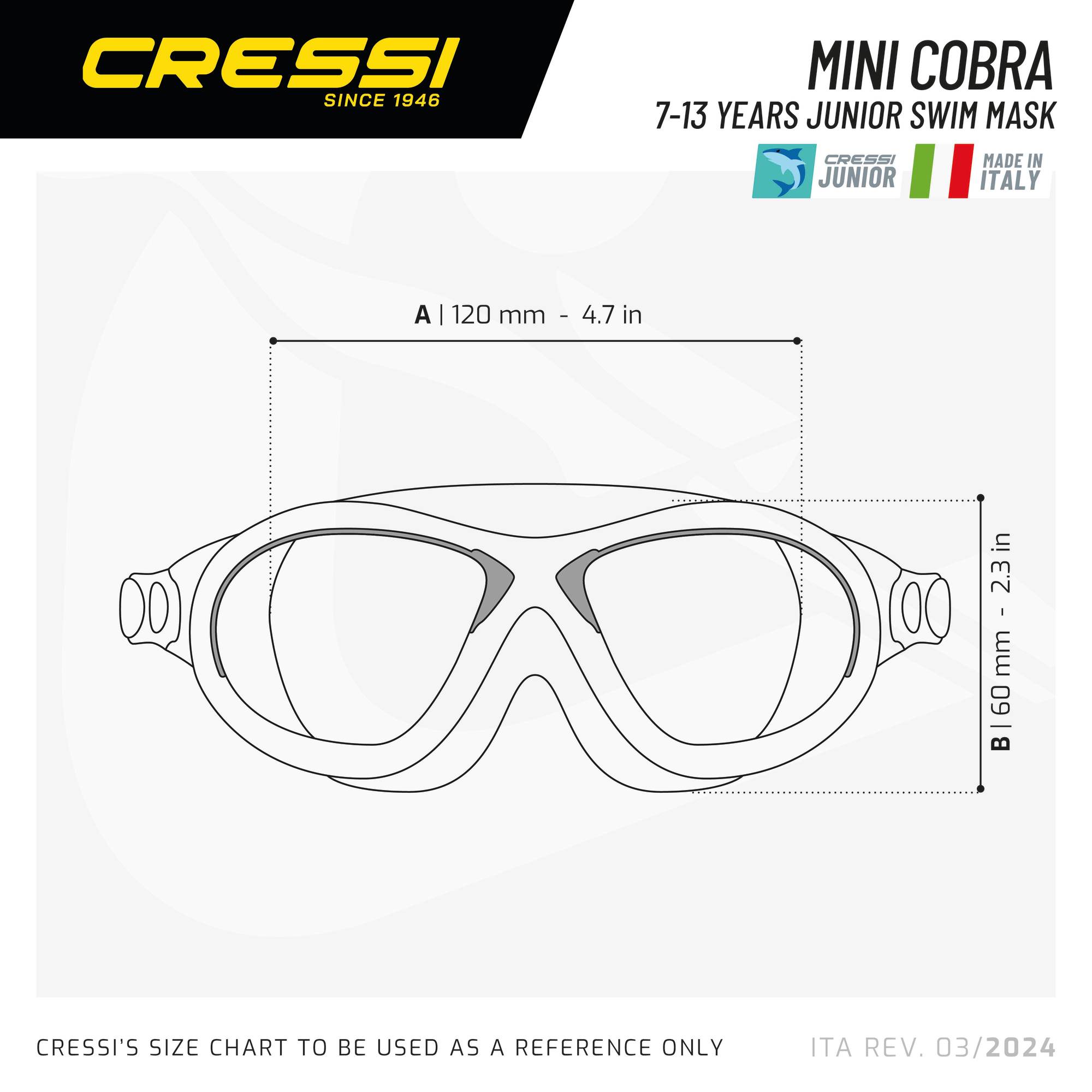 Cressi Mini Cobra Swim Goggles - Azure/Lime 7 Cressi Mini Cobra Swim Goggles - Azure/Lime - Image 7